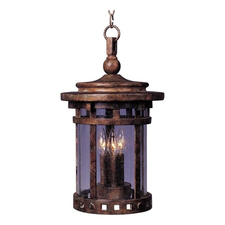 Maxim Three Light Sienna Seedy Glass Hanging Lantern 40039CDSE